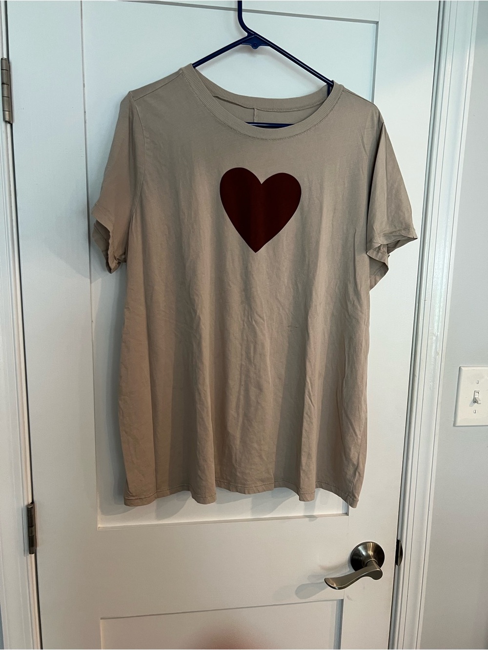torrid Beige T-shirt with Deep Burgundy Heart